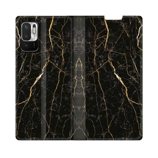 Housse Cuir Portefeuille Pour Redmi Note 10 5G Texture Marbre Noir
