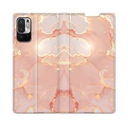 Housse Cuir Portefeuille Pour Redmi Note 10 5G Texture Marbre Rose