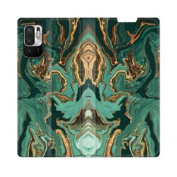 Housse Cuir Portefeuille Pour Redmi Note 10 5G Texture Marbre Vert