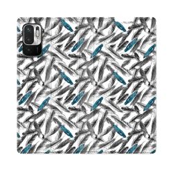Housse Cuir Portefeuille Pour Redmi Note 10 5G Texture Plume Canard