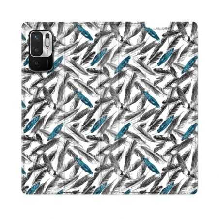 Housse Cuir Portefeuille Pour Redmi Note 10 5G Texture Plume Canard