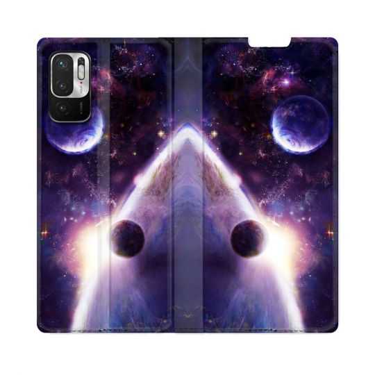 Housse Cuir Portefeuille Pour Redmi Note 10 5G Univers Planete Stellaire