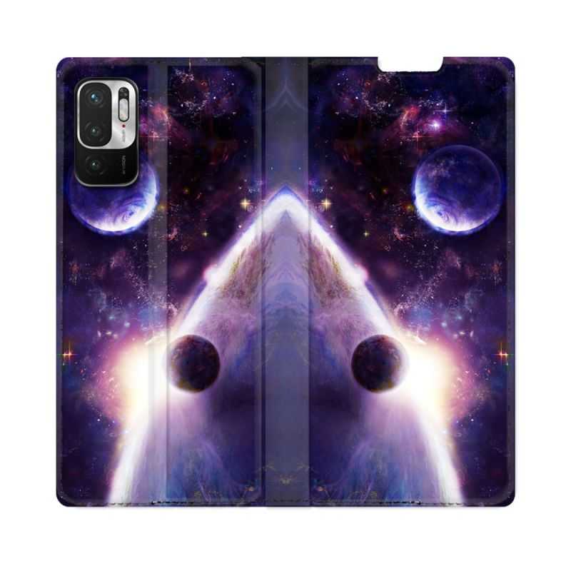 Housse Cuir Portefeuille Pour Redmi Note 10 5G Univers Planete Stellaire