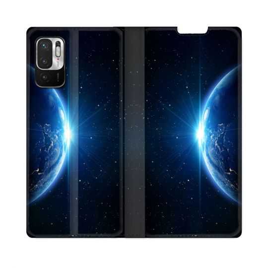 Housse Cuir Portefeuille Pour Redmi Note 10 5G Univers Planete Terre