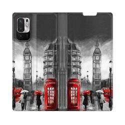 Housse Cuir Portefeuille Pour Redmi Note 10 5G Voyage Angleterre Londres Vintage