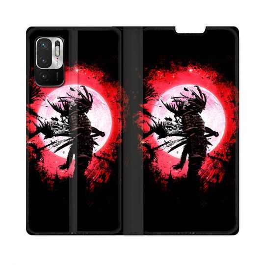 Housse Cuir Portefeuille Pour Redmi Note 10 5G Voyage Japon Samourai