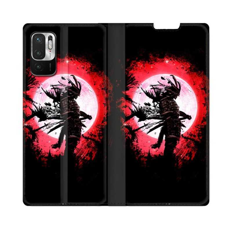 Housse Cuir Portefeuille Pour Redmi Note 10 5G Voyage Japon Samourai