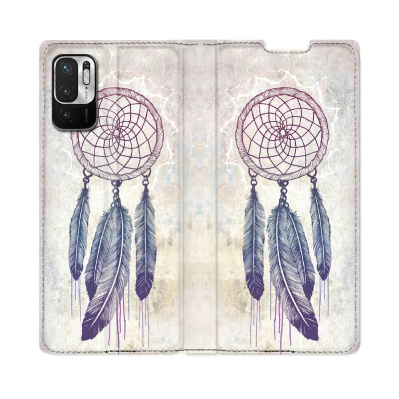 Housse Cuir Portefeuille Pour Redmi Note 10 5G Zen Attrape Reve Blanc