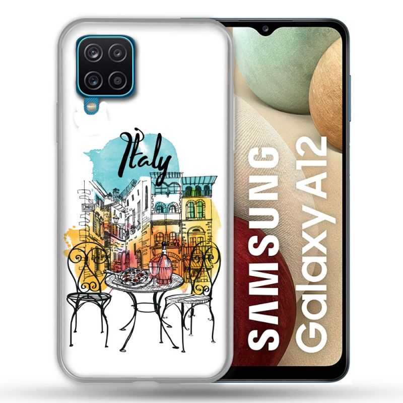 Coque Pour Samsung Galaxy A12 Voyage Italie Vintage