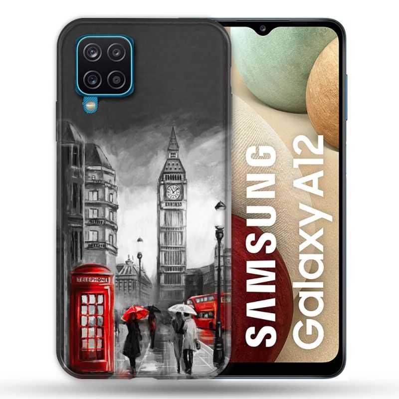 Coque Pour Samsung Galaxy A12 Voyage Angleterre Londres Vintage