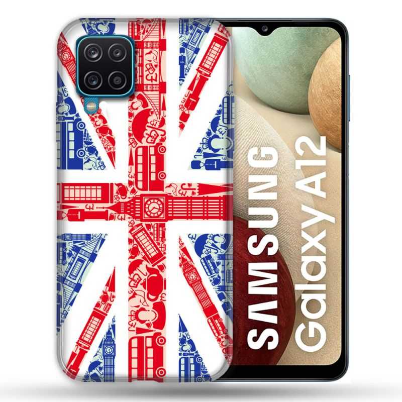 Coque Pour Samsung Galaxy A12 Voyage Angleterre Blanc