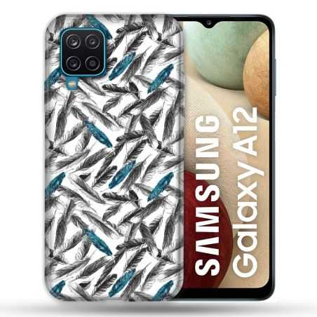 Coque Pour Samsung Galaxy A12 Texture Plume Canard