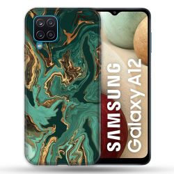 Coque Pour Samsung Galaxy A12 Texture Marbre Vert