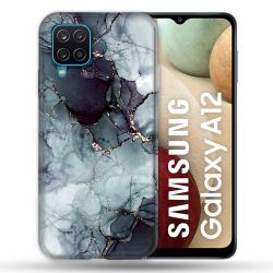 Coque Pour Samsung Galaxy A12 Texture Marbre Gris