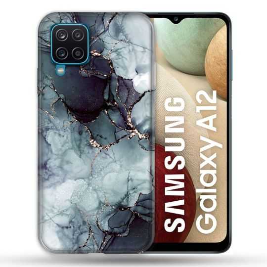 Coque Pour Samsung Galaxy A12 Texture Marbre Gris