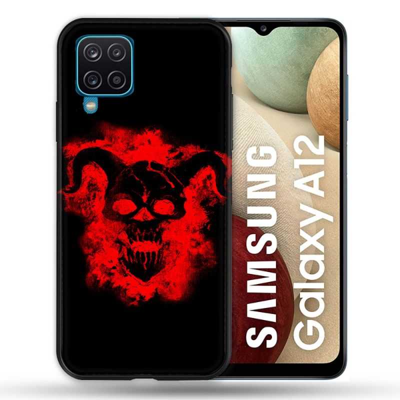 Coque Pour Samsung Galaxy A12 Tete de Mort Diable