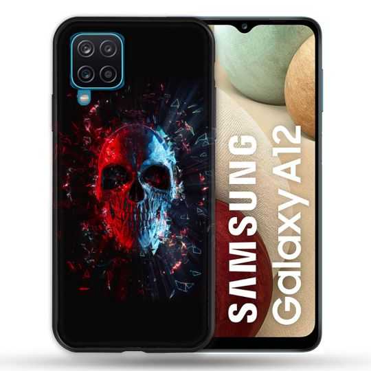 Coque Pour Samsung Galaxy A12 Tete de Mort Deflagration