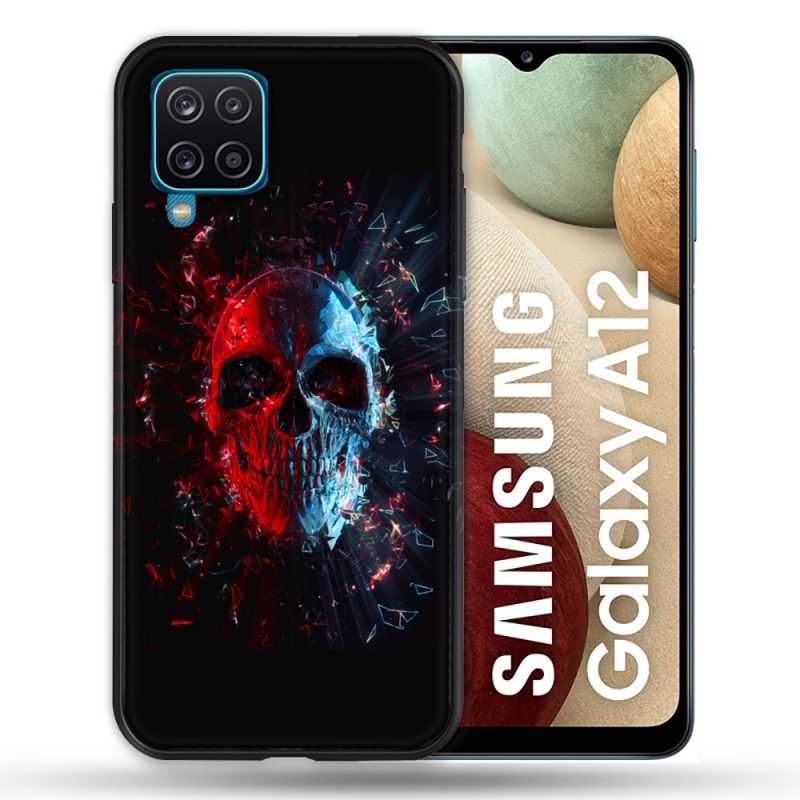 Coque Pour Samsung Galaxy A12 Tete de Mort Deflagration