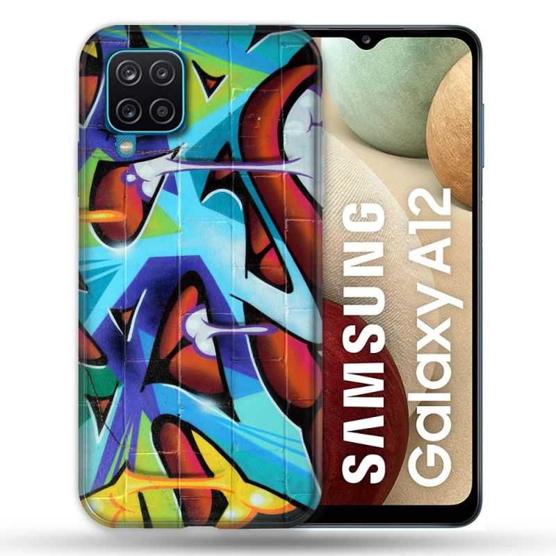 Coque Pour Samsung Galaxy A12 Street Art Graf Color