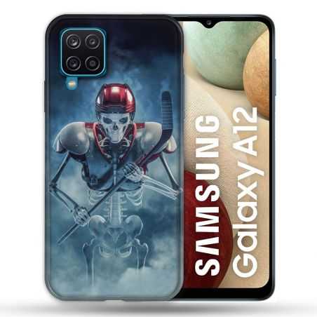 Coque Pour Samsung Galaxy A12 Sport Hockey Squelette