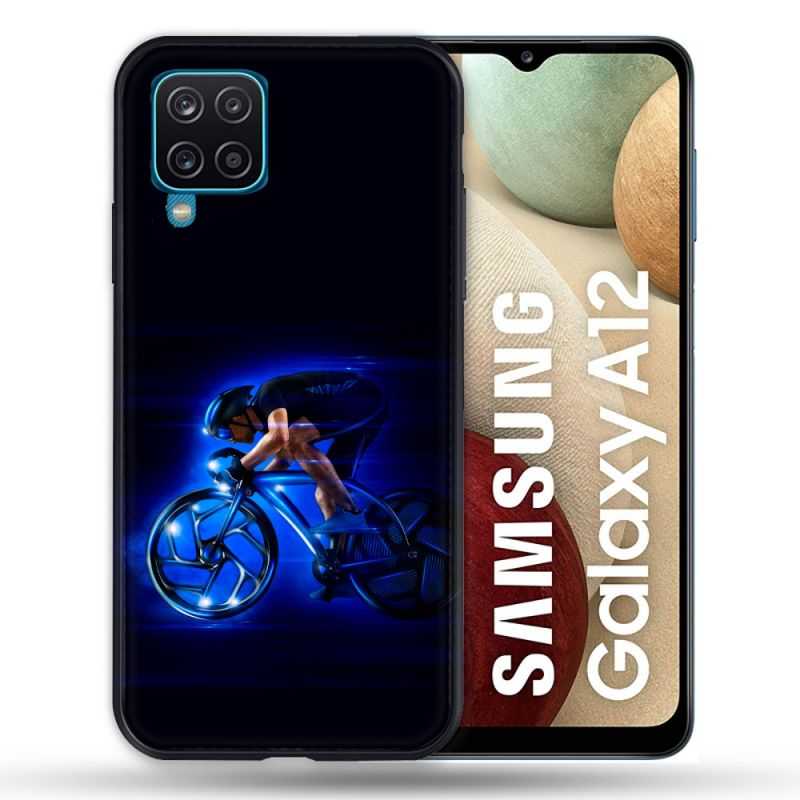 Coque Pour Samsung Galaxy A12 Sport Cyclisme Bleu