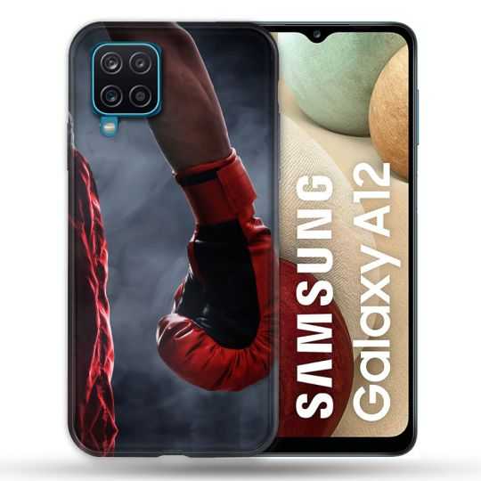 Coque Pour Samsung Galaxy A12 Sport Boxe Gant Rouge
