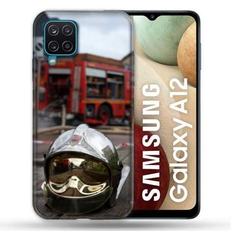 Coque Pour Samsung Galaxy A12 Pompier Casque Camion