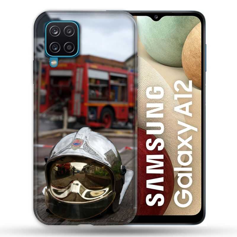 Coque Pour Samsung Galaxy A12 Pompier Casque Camion