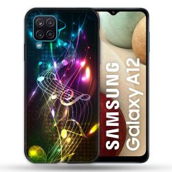 Coque Pour Samsung Galaxy A12 Musique Partition Multicolore