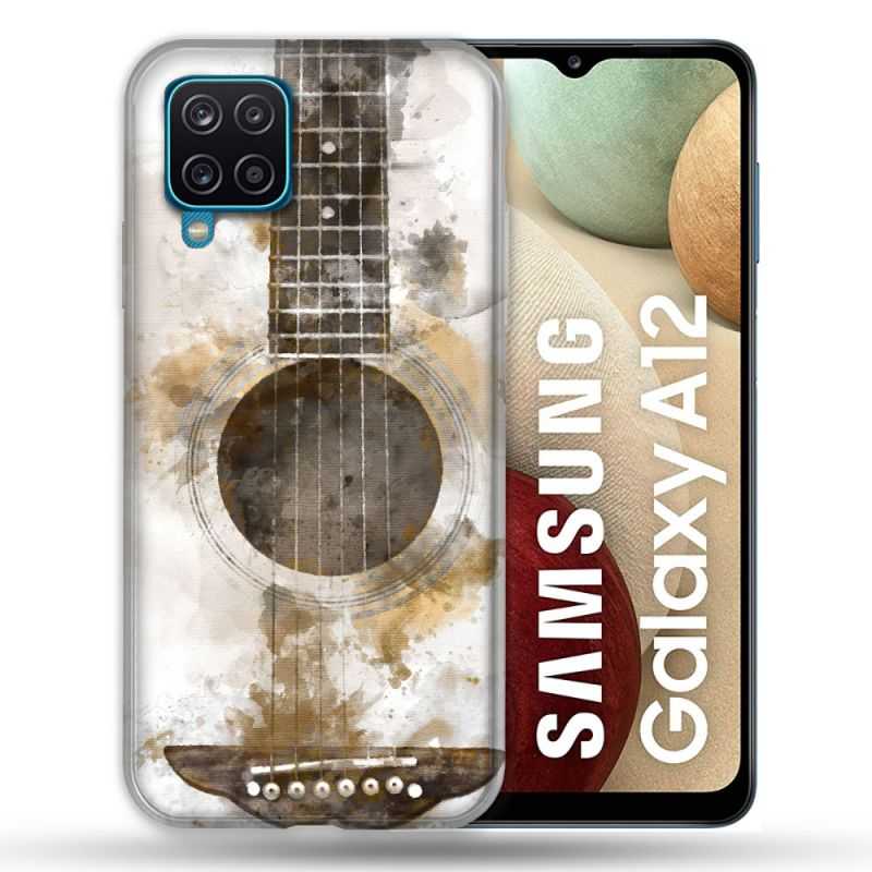Coque Pour Samsung Galaxy A12 Musique Guitare Tag