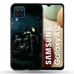 Coque Pour Samsung Galaxy A12 Moto Harley Vintage