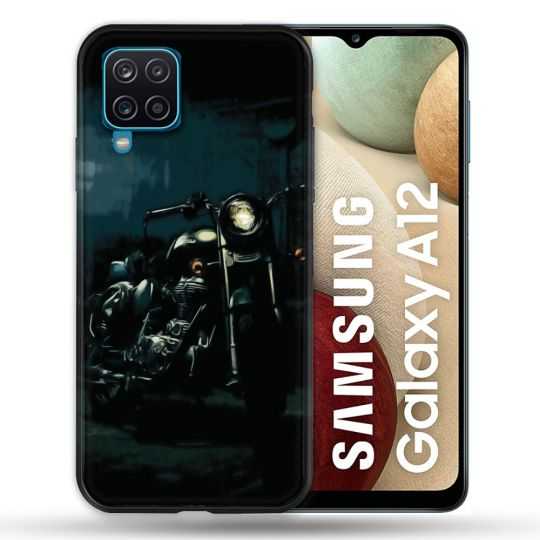 Coque Pour Samsung Galaxy A12 Moto Harley Vintage