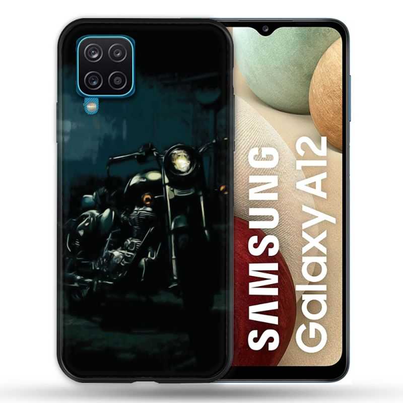 Coque Pour Samsung Galaxy A12 Moto Harley Vintage