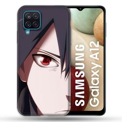 Coque Pour Samsung Galaxy A12 Manga Naruto Sasuke visage