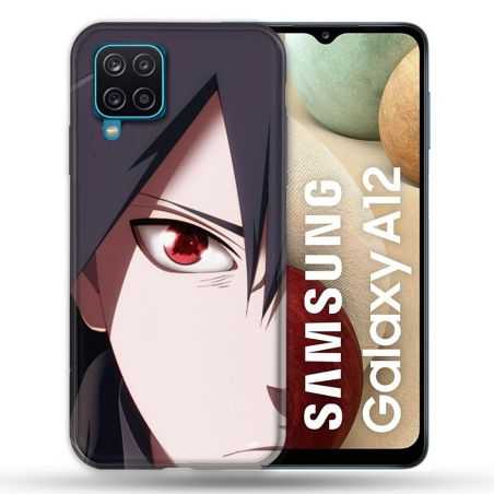 Coque Pour Samsung Galaxy A12 Manga Naruto Sasuke visage