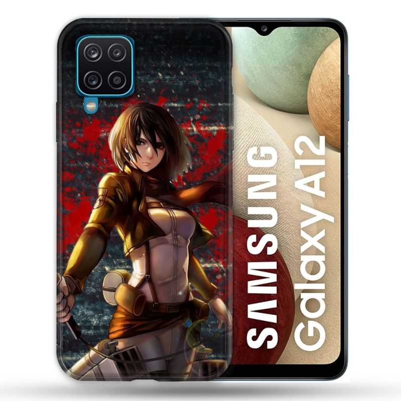 Coque Pour Samsung Galaxy A12 Manga Attaque Titans Mikasa