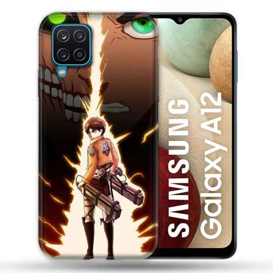Coque Pour Samsung Galaxy A12 Manga Attaque Titans Eren Eclair