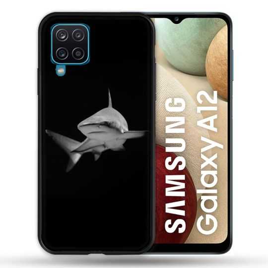 Coque Pour Samsung Galaxy A12 Animal Requin Sombre