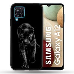 Coque Pour Samsung Galaxy A12 Animal Panthère Noire