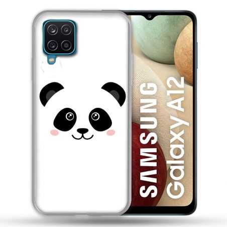 Coque Pour Samsung Galaxy A12 Animal Panda Blanc