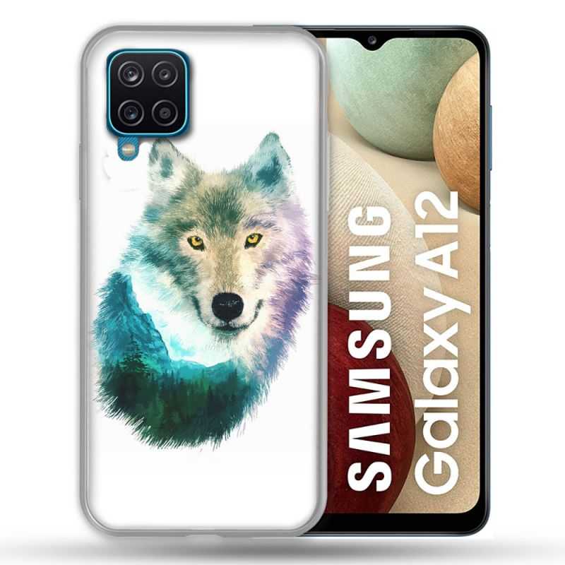 Coque Pour Samsung Galaxy A12 Animal Loup Montagne
