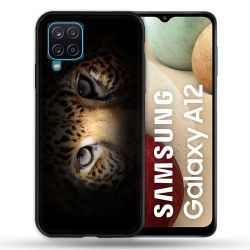 Coque Pour Samsung Galaxy A12 Animal Leopard Yeux