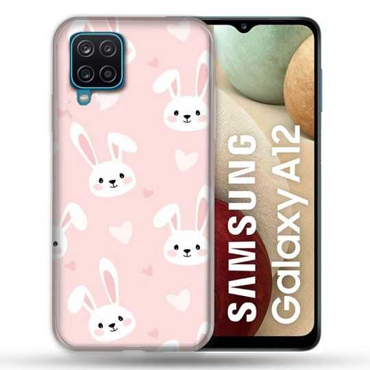 Coque Pour Samsung Galaxy A12 Animal Lapin Rose