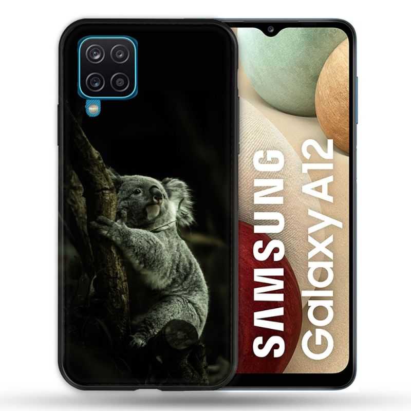 Coque Pour Samsung Galaxy A12 Animal Koala Noir