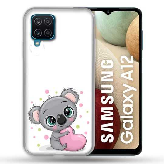 Coque Pour Samsung Galaxy A12 Animal Koala Cœur