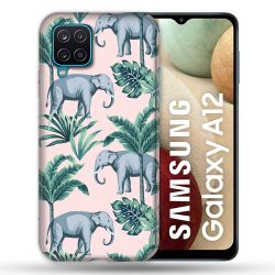 Coque Pour Samsung Galaxy A12 Animal Elephant Pattern