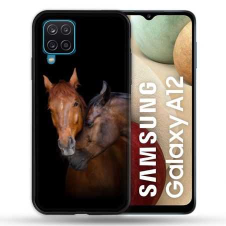 Coque Pour Samsung Galaxy A12 Animal Cheval Marron