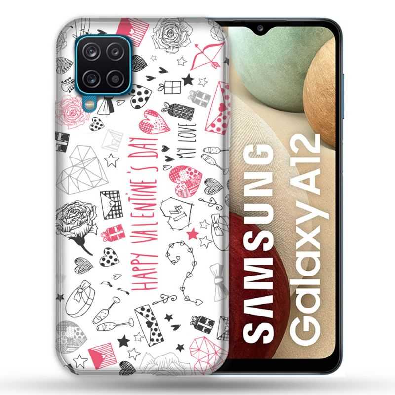 Coque Pour Samsung Galaxy A12 Amour Valentines