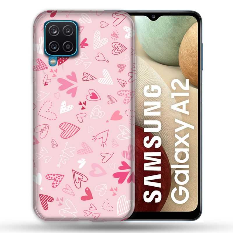 Coque Pour Samsung Galaxy A12 Amour Ptis Coeurs
