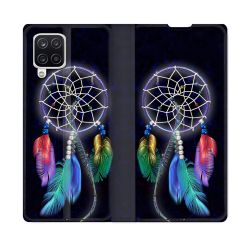 Housse Cuir Portefeuille Pour Samsung Galaxy A12 Zen Attrape Reve Multicolore